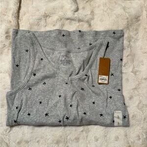 Sonoma Gray Tank Top with Black Star Print
